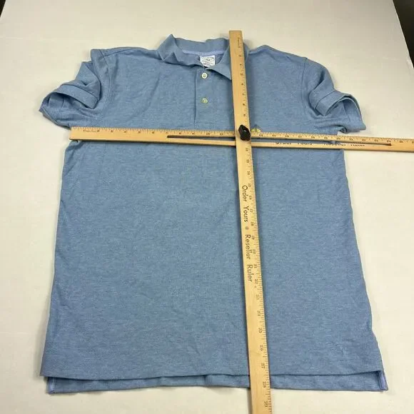 Brooks Brothers Mens Performance Polo Shirt Blue Short Sleeve Slim Fit MEDIUM - Picture 6 of 10